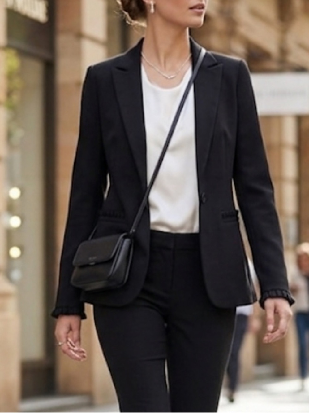 Ruffle Trim Blazer